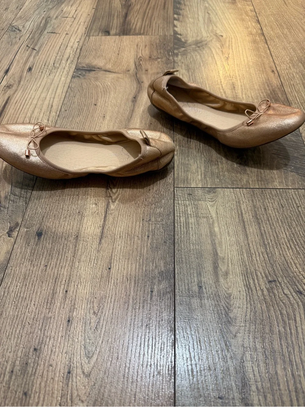 Jessica Simpson Rose Gold Metallic Ballet Flats